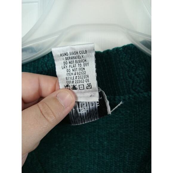 Outside Additions Woman L Sweater Kelly Green V Neck Tunic Side Slit - Picture 3 of 9